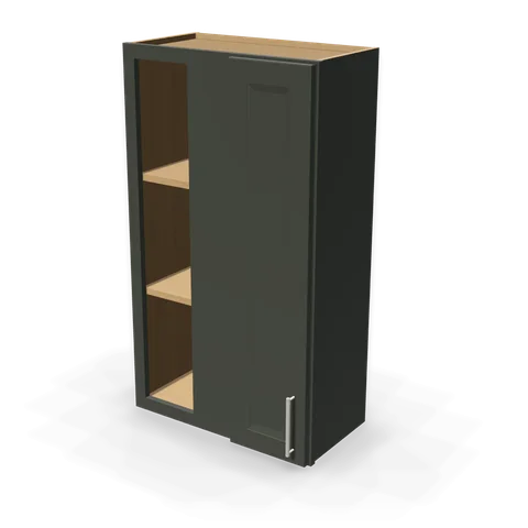 WBC2442 cabinet in Bevel Green, angle view