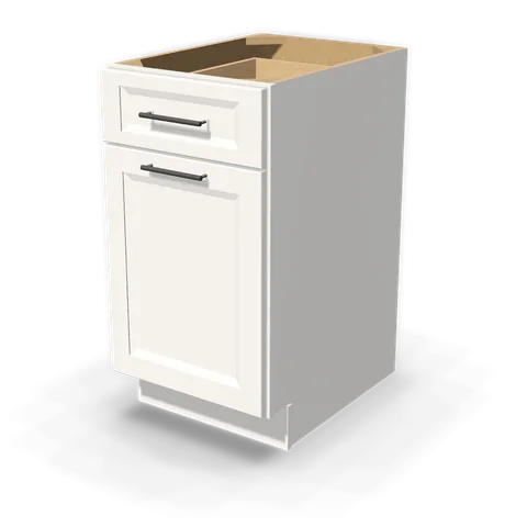 B18TR cabinet in Bevel White, angle view