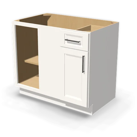 BBC42/45 cabinet in Bevel White, angle view