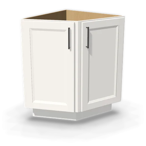 BEC24 cabinet in Bevel White, angle view