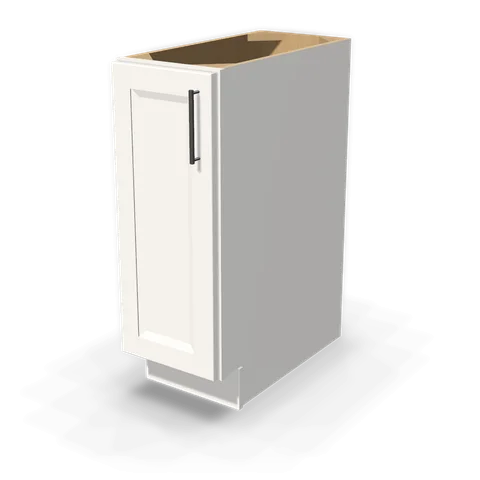 BF1224 cabinet in Bevel White, angle view