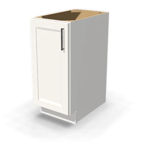 BF1524 cabinet in Bevel White, angle view