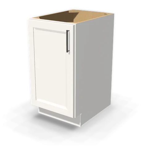 BF1824 cabinet in Bevel White, angle view