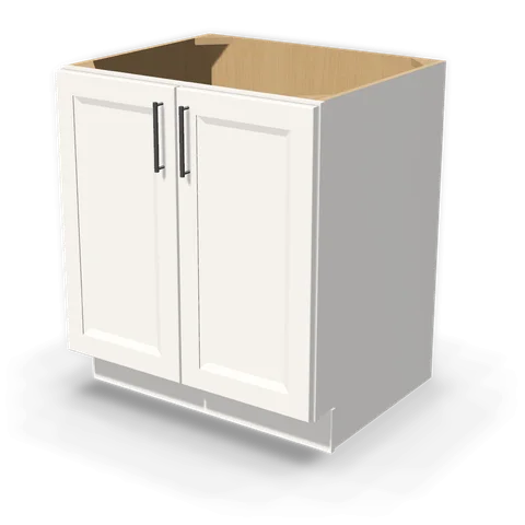 BF3024 cabinet in Bevel White, angle view
