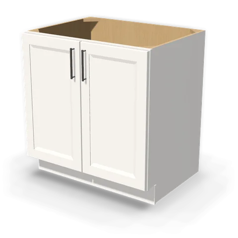 BF3324 cabinet in Bevel White, angle view