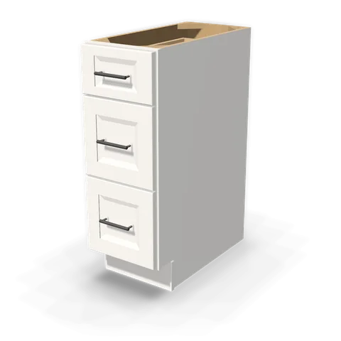DB12 cabinet in Bevel White, angle view