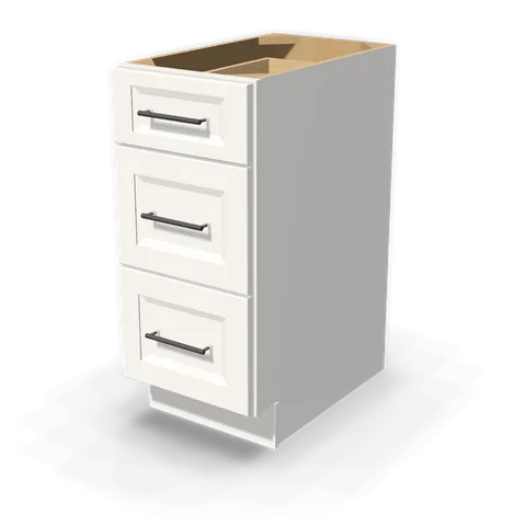 DB15 cabinet in Bevel White, angle view
