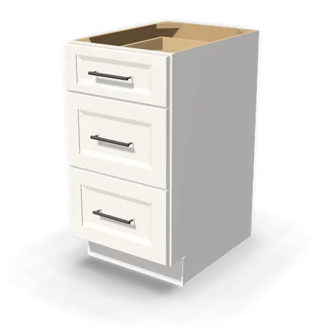 DB18 cabinet in Bevel White, angle view