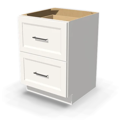 DB24-2 cabinet in Bevel White, angle view