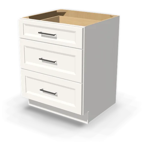 DB27 cabinet in Bevel White, angle view