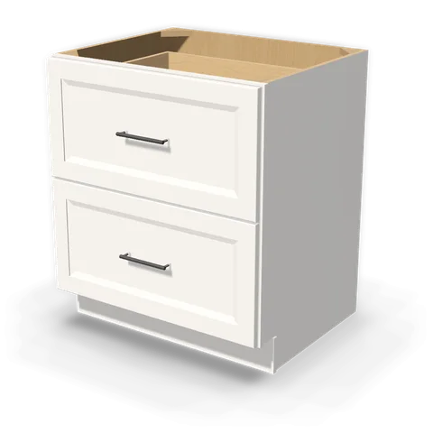 DB30-2 cabinet in Bevel White, angle view