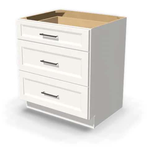 DB30 cabinet in Bevel White, angle view