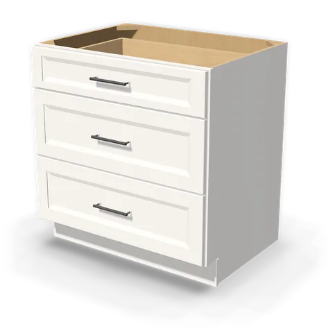 DB33 cabinet in Bevel White, angle view