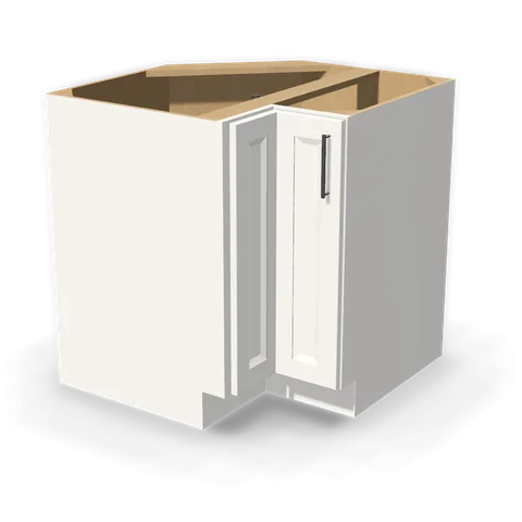 LSB33 cabinet in Bevel White, angle view