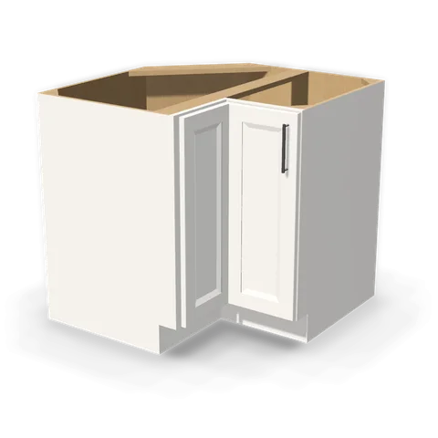 LSB36 cabinet in Bevel White, angle view