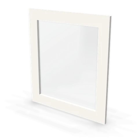 M2427 cabinet in Bevel White, angle view