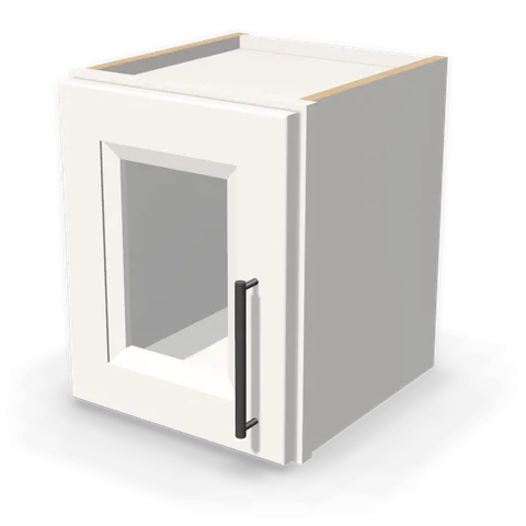 PGDW1215 cabinet in Bevel White, angle view