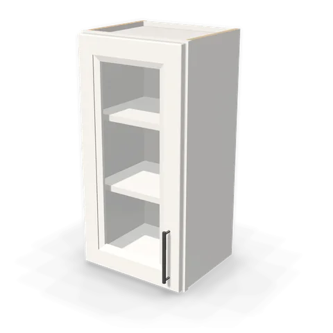 PGDW1530 cabinet in Bevel White, angle view