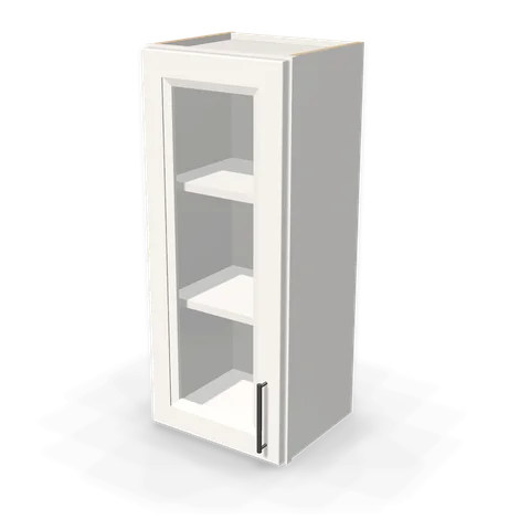 PGDW1536 cabinet in Bevel White, angle view