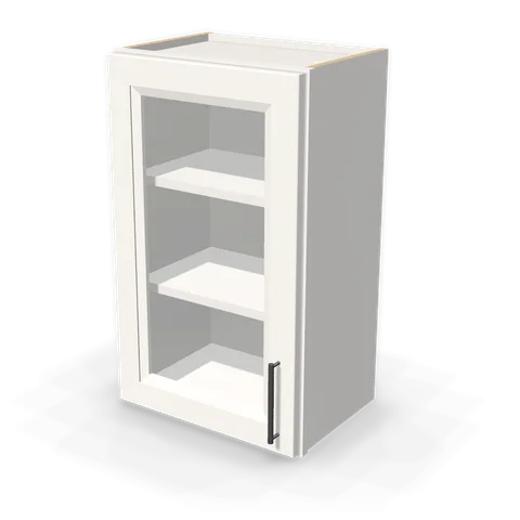 PGDW1830 cabinet in Bevel White, angle view