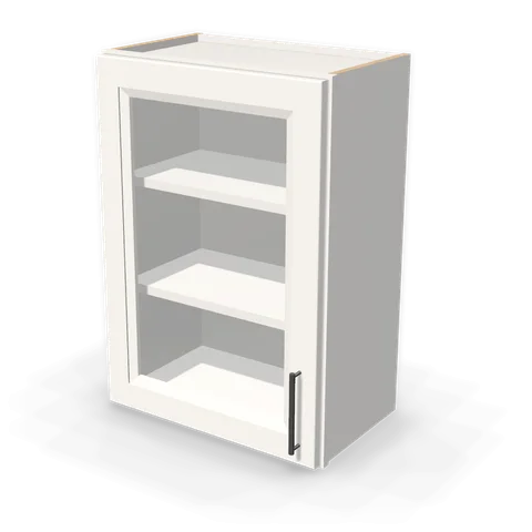 PGDW2130 cabinet in Bevel White, angle view