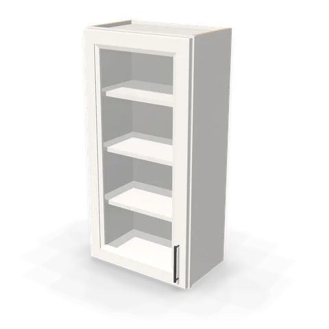 PGDW2142 cabinet in Bevel White, angle view