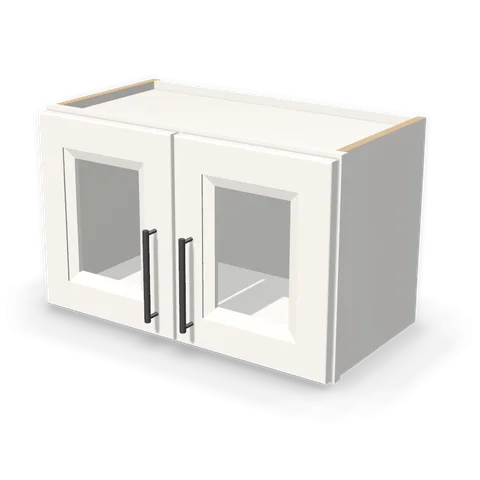 PGDW2415 cabinet in Bevel White, angle view