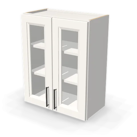 PGDW2430 cabinet in Bevel White, angle view