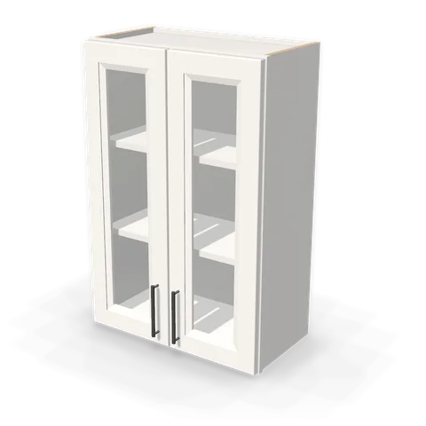 PGDW2436 cabinet in Bevel White, angle view