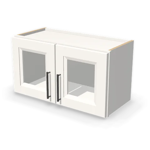 PGDW2715 cabinet in Bevel White, angle view