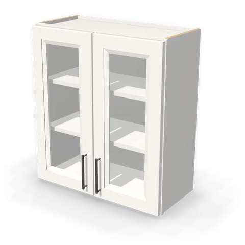 PGDW2730 cabinet in Bevel White, angle view