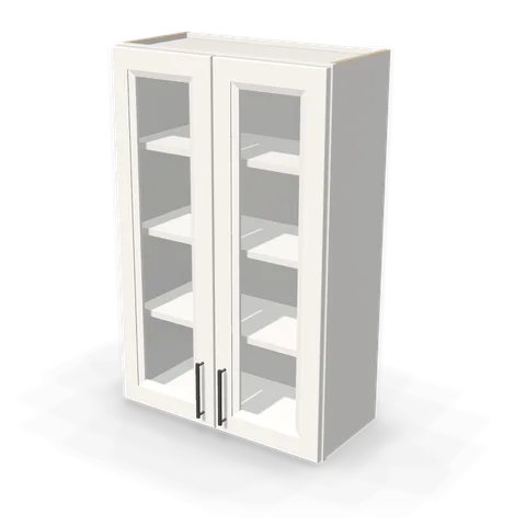 PGDW2742 cabinet in Bevel White, angle view