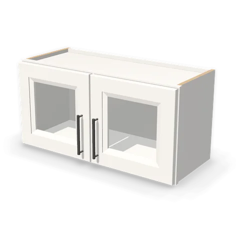 PGDW3015 cabinet in Bevel White, angle view