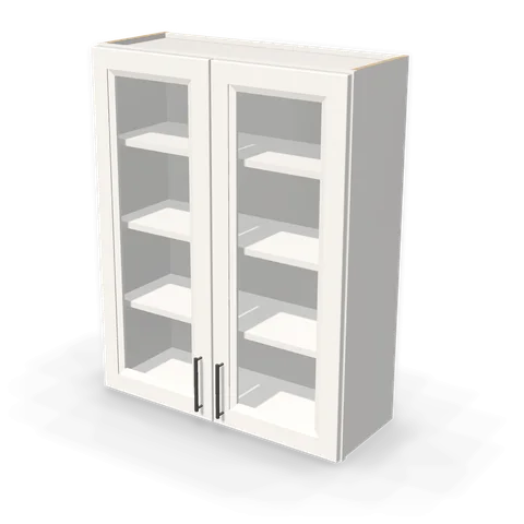 PGDW3342 cabinet in Bevel White, angle view
