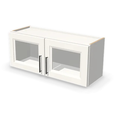 PGDW3615 cabinet in Bevel White, angle view
