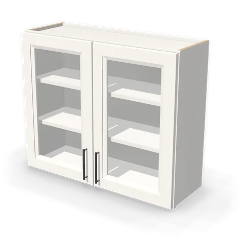 PGDW3630 cabinet in Bevel White, angle view
