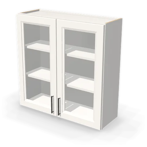 PGDW3636 cabinet in Bevel White, angle view