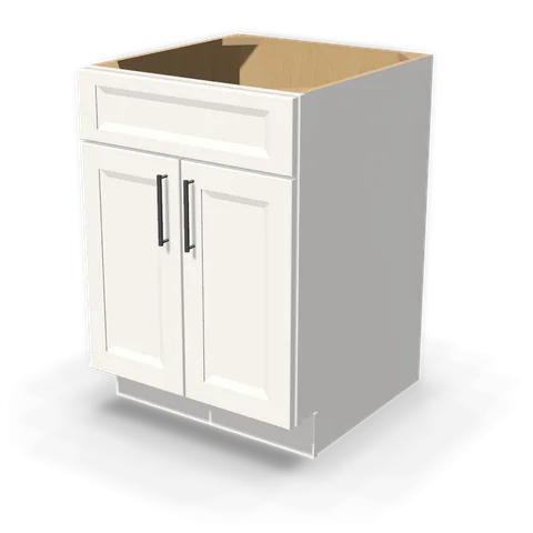 SB24 cabinet in Bevel White, angle view