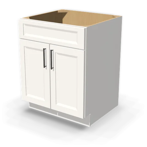 SB27 cabinet in Bevel White, angle view