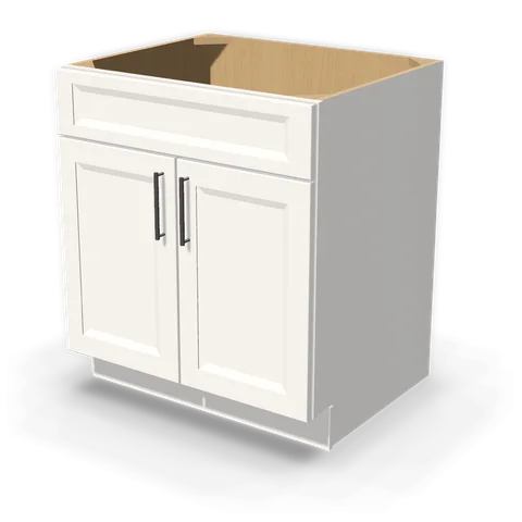 SB30 cabinet in Bevel White, angle view