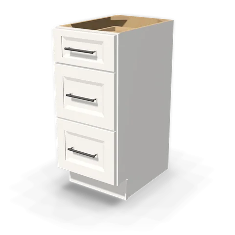 VDB1521 cabinet in Bevel White, angle view
