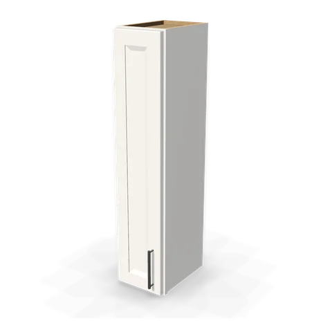 W0942 cabinet in Bevel White, angle view