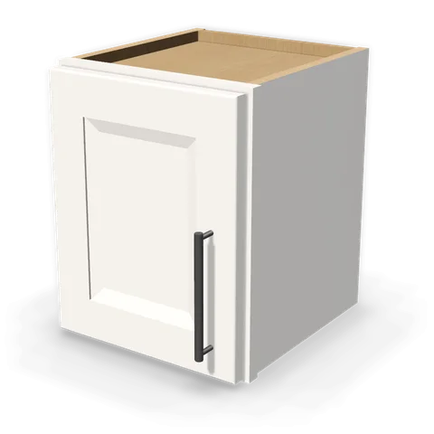 W1215 cabinet in Bevel White, angle view