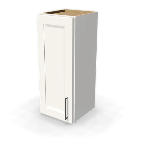 W1230 cabinet in Bevel White, angle view