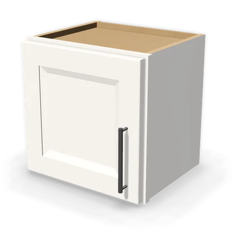 W1515 cabinet in Bevel White, angle view