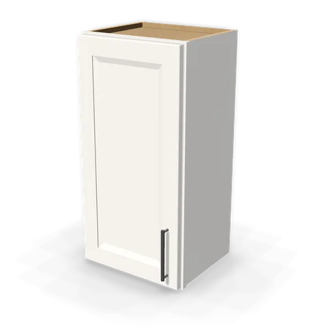 W1530 cabinet in Bevel White, angle view
