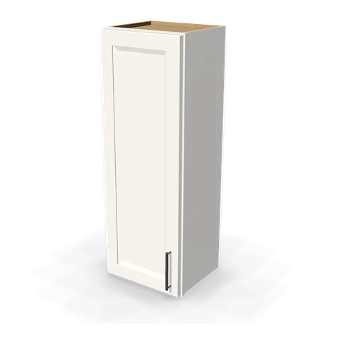 W1542 cabinet in Bevel White, angle view