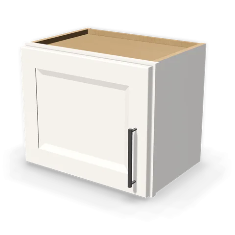 W1815 cabinet in Bevel White, angle view