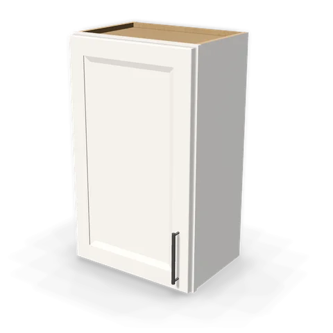 W1830 cabinet in Bevel White, angle view