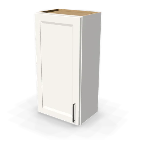 W1836 cabinet in Bevel White, angle view